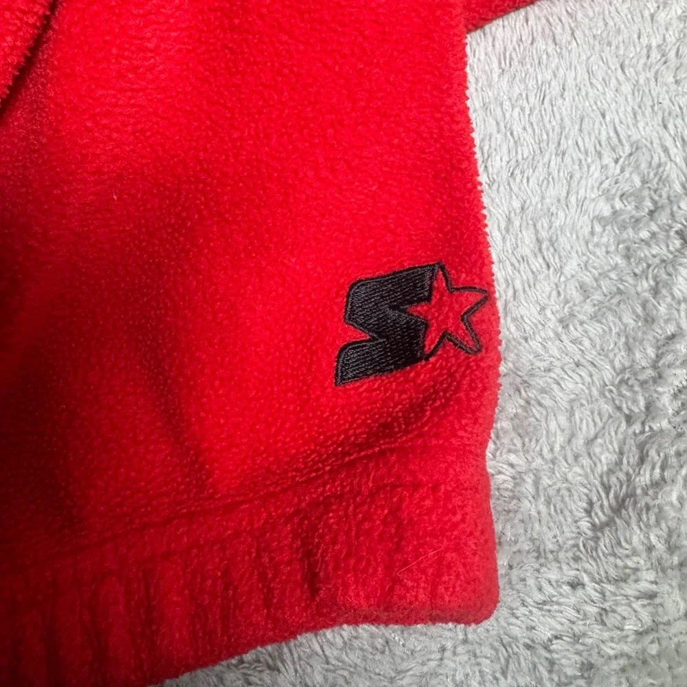 Starter Louisville Cardinals Fleece Pullover Mens XL Red Quarter Zip Mock Neck‎